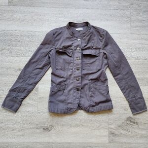 Maurices Gray Jacket Womens Xs Button Up Long Sleeve Pocket Coat Casual